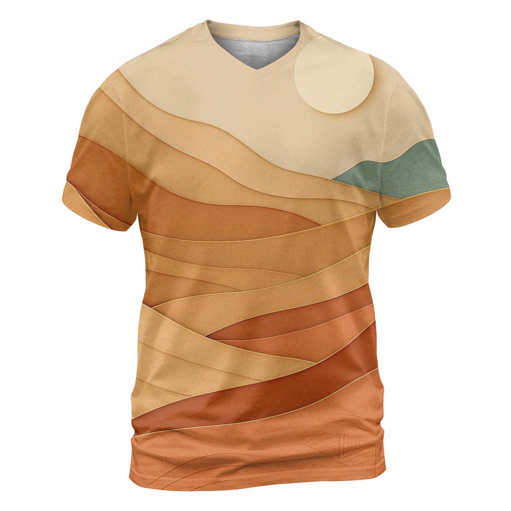 Desert Wind Paper Cut Layers designer pattern shirts