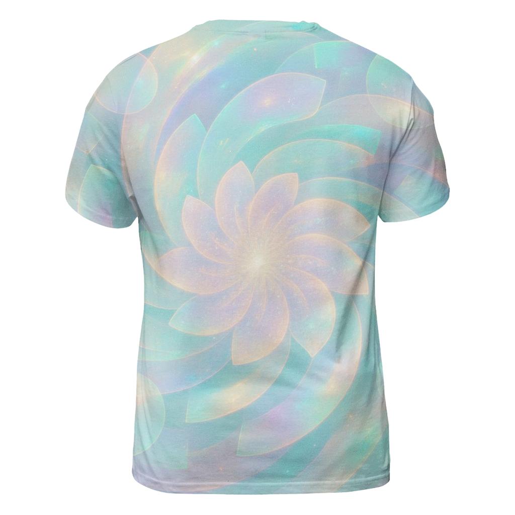 Pastel Opal Bloom Vortex artistic all-over print tops