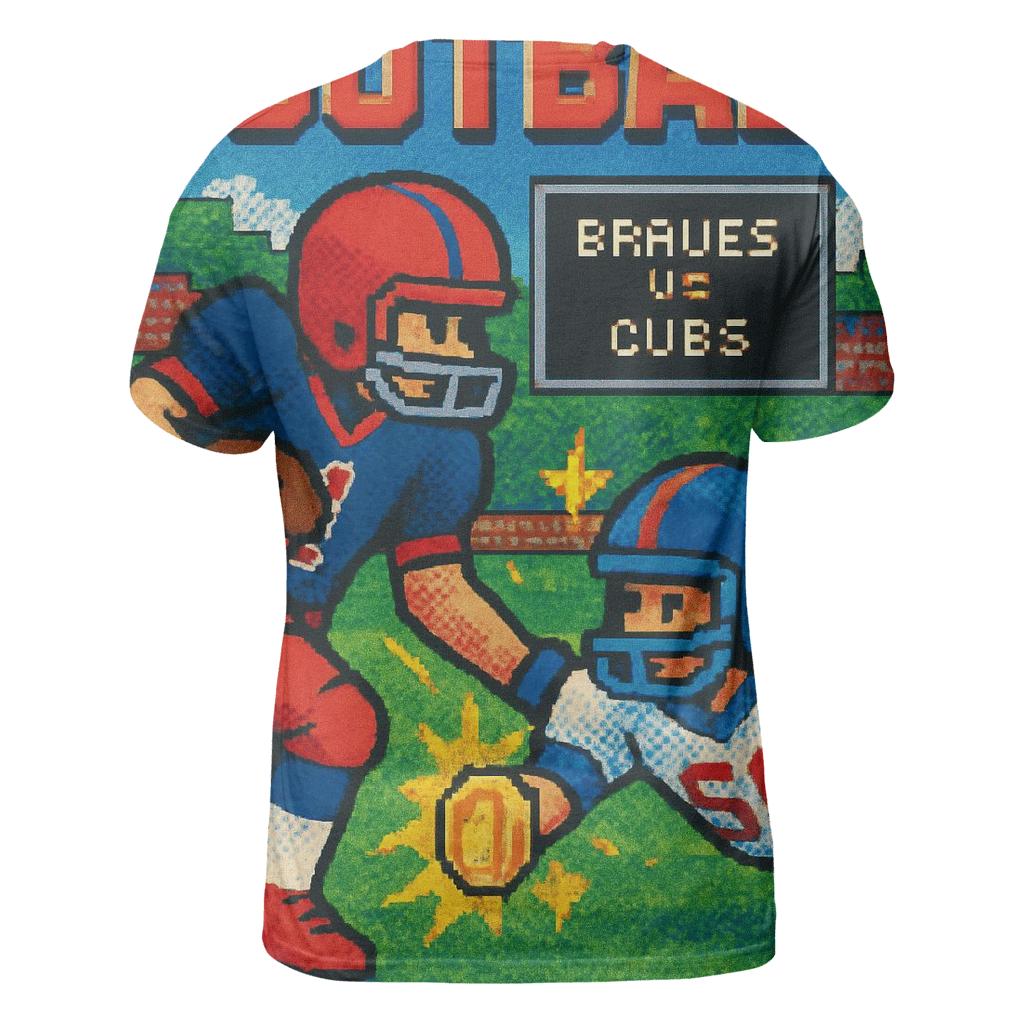 Retro Arcade Poster Braves Vs Cubs Battle Down statement graphic shirts