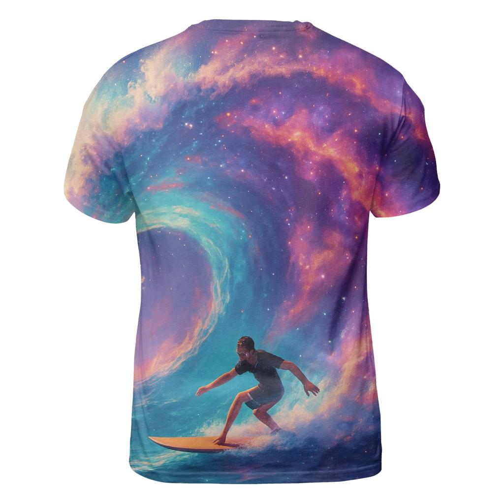 Nebula Wave Surf Session creative print fashion shirts