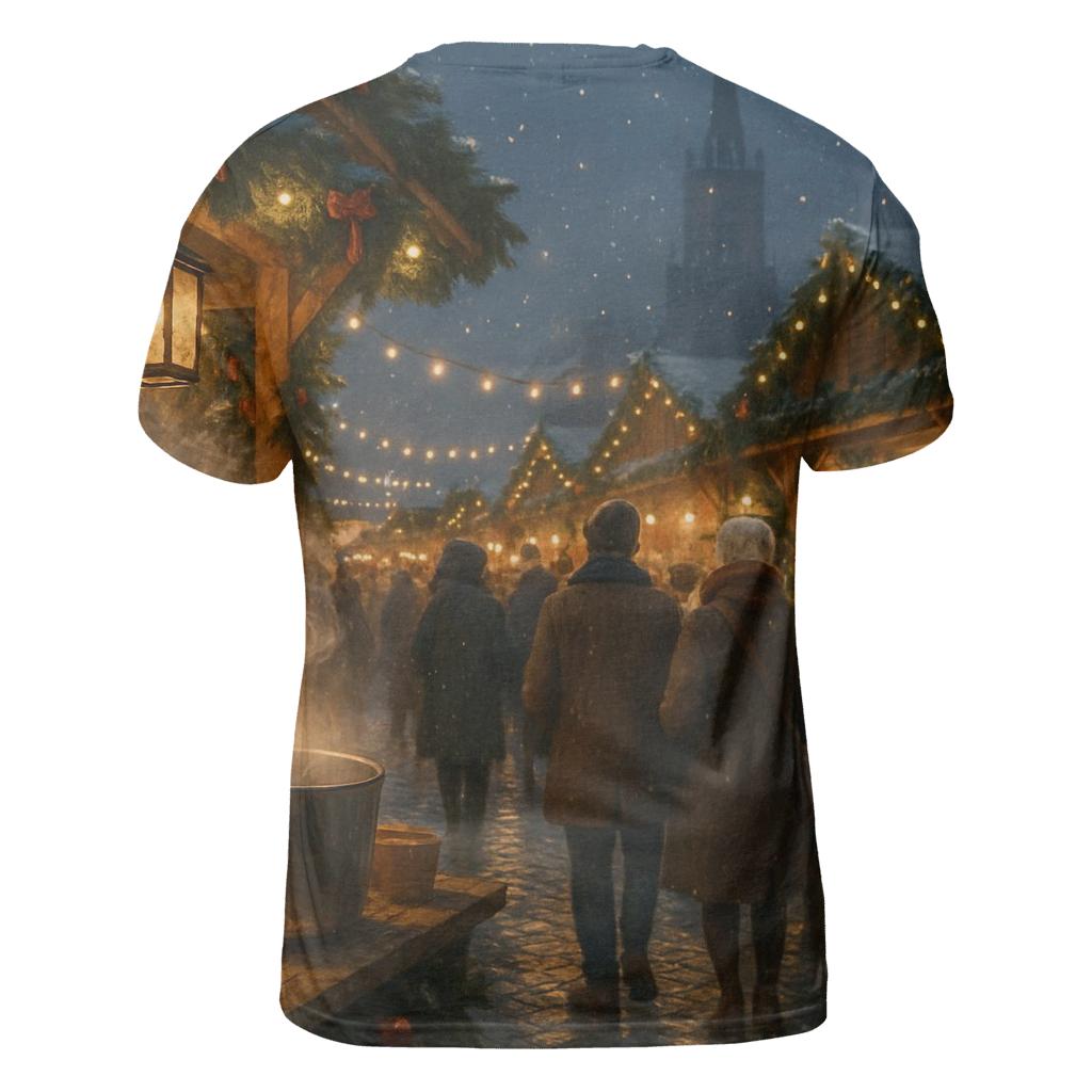 Christmas Market Under Lantern Glow designer pattern shirts