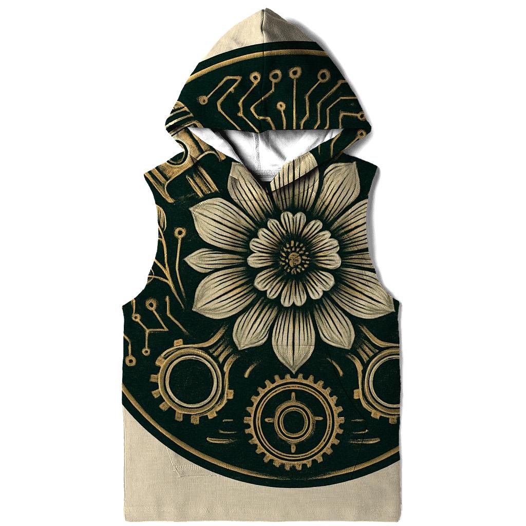 Biomechanical Bloom Emblem printed hoodies