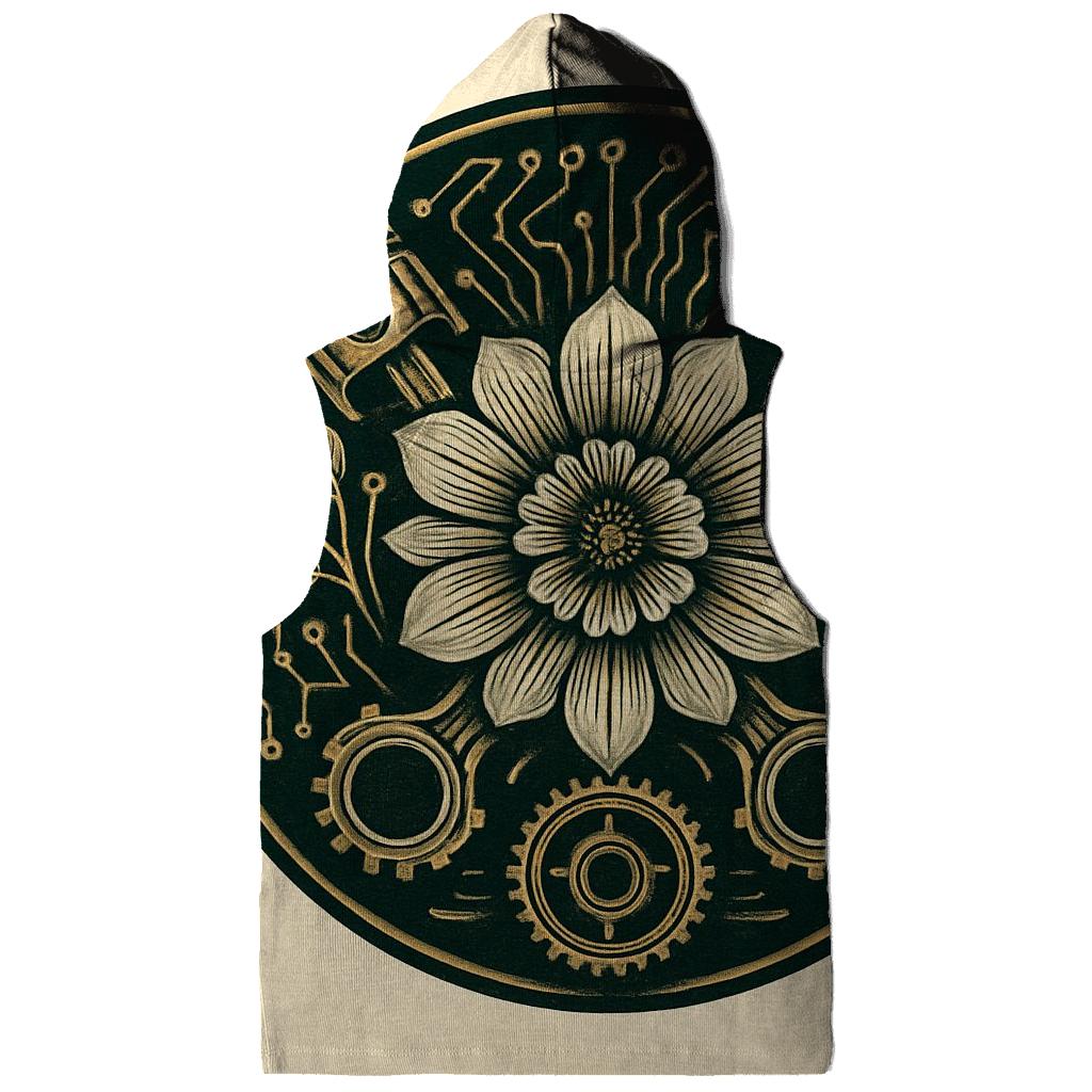 Biomechanical Bloom Emblem printed hoodies
