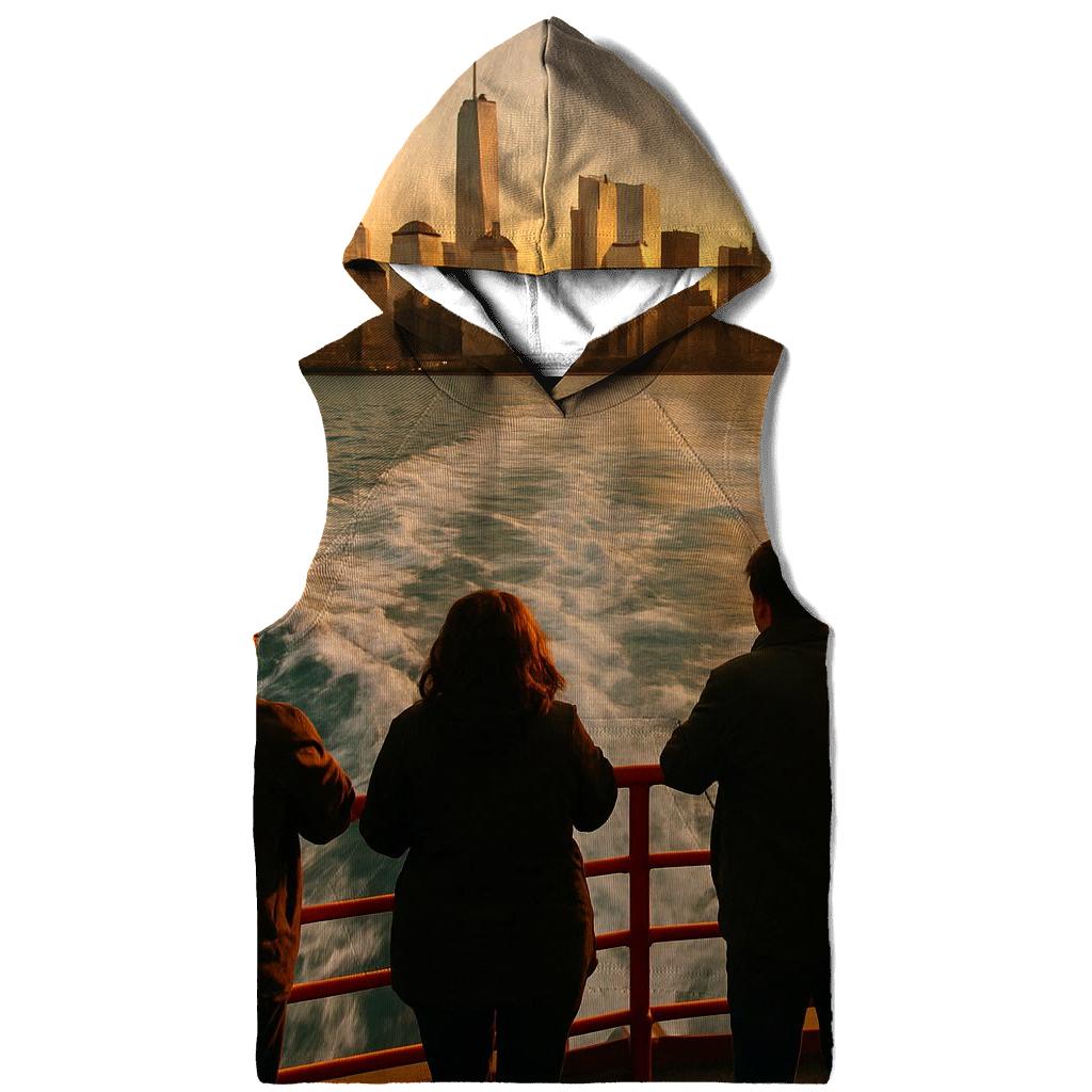 Battery Park Ferry Wake At Golden Sunset lightweight hoodies