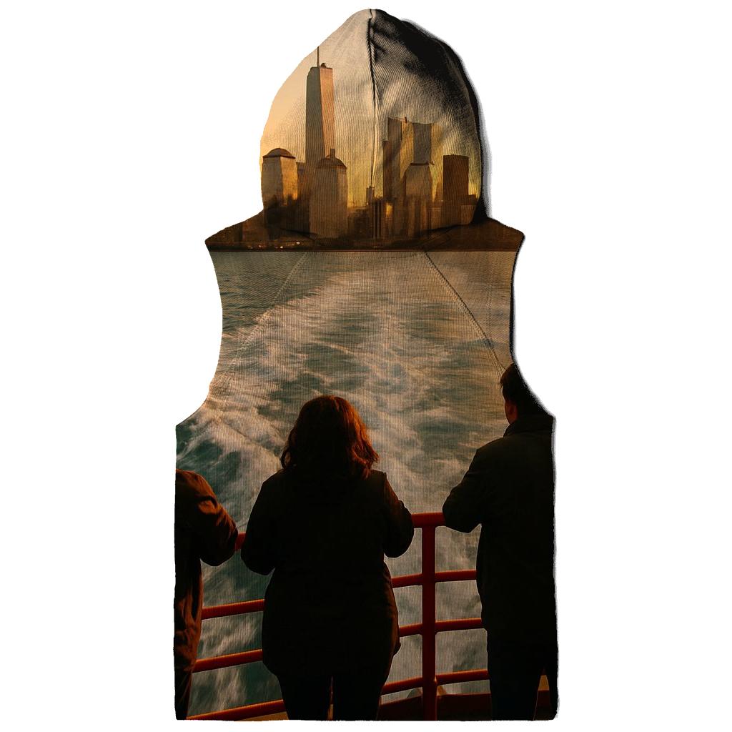 Battery Park Ferry Wake At Golden Sunset lightweight hoodies
