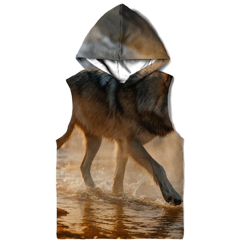 Yellowstone Wolf Crossing A Geothermal Runoff Channel lightweight hoodies