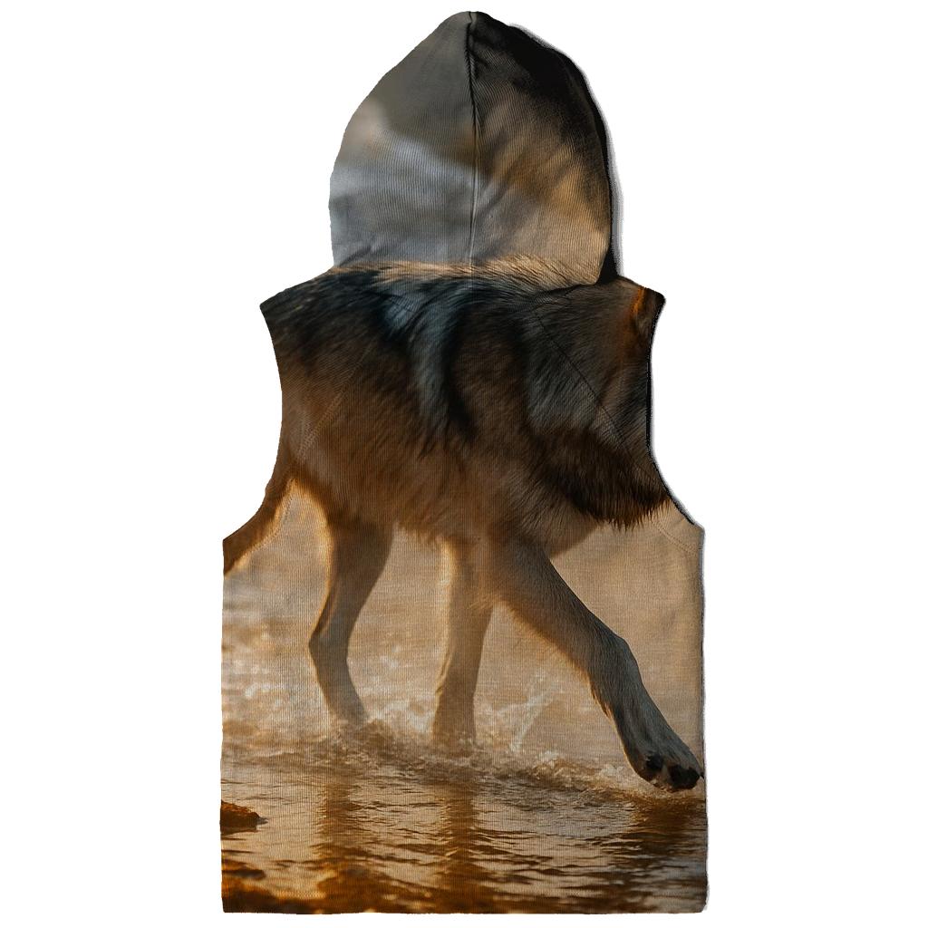 Yellowstone Wolf Crossing A Geothermal Runoff Channel lightweight hoodies