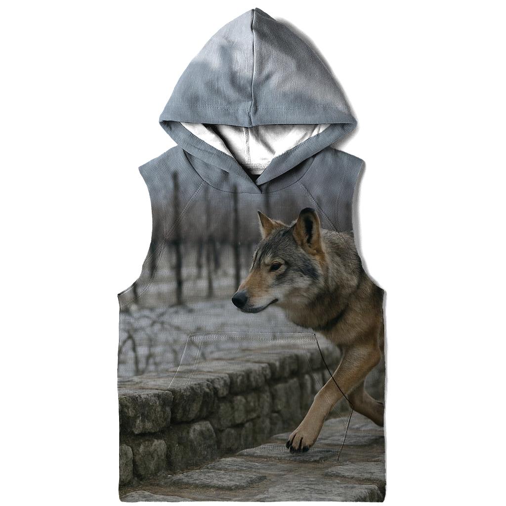 Apennine Wolf At A Winter Vineyard Boundary custom hoodies