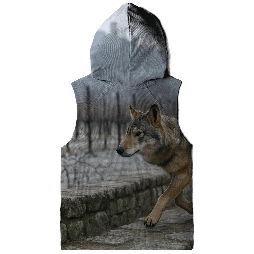Apennine Wolf At A Winter Vineyard Boundary custom hoodies