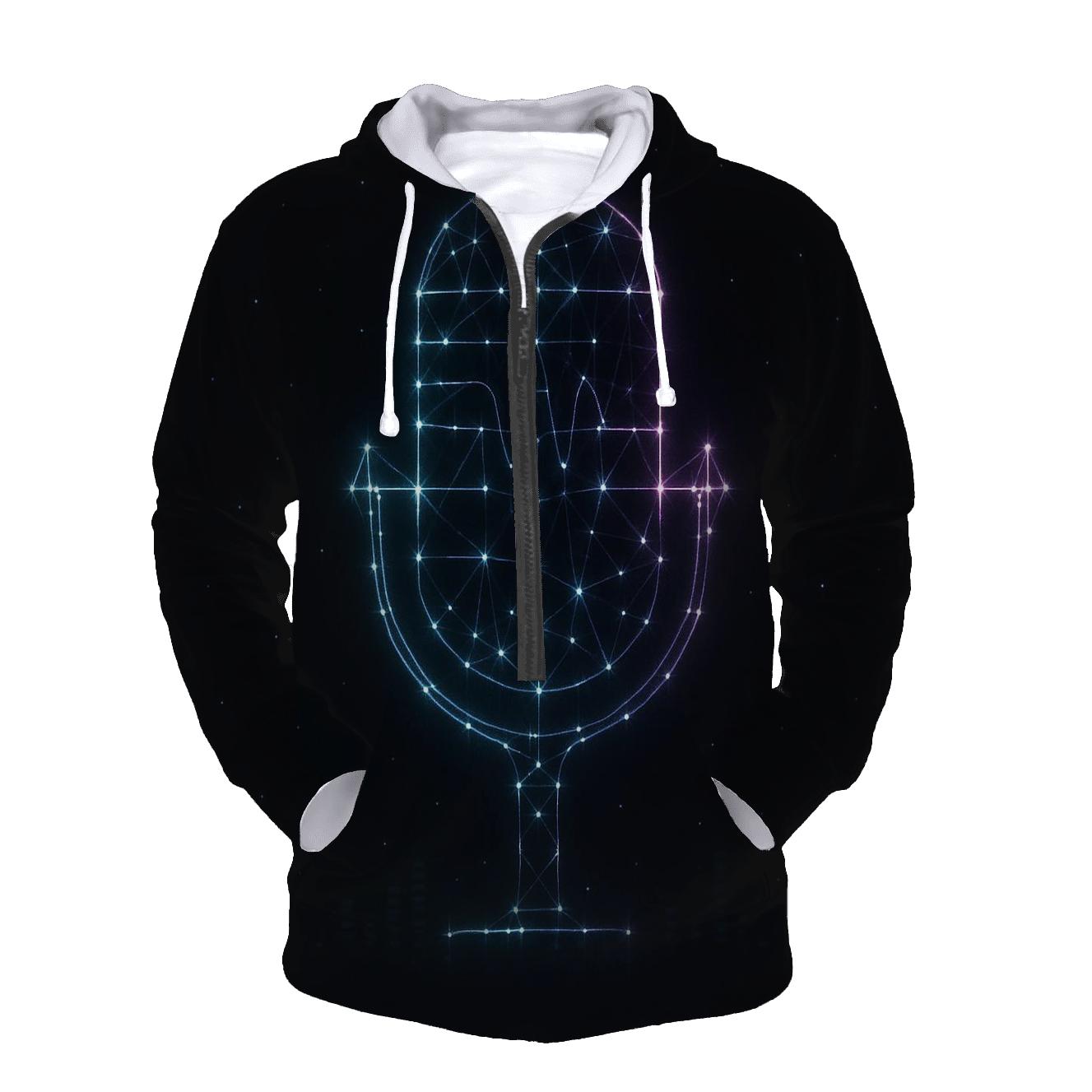 Neon Mic Constellation printed hoodies