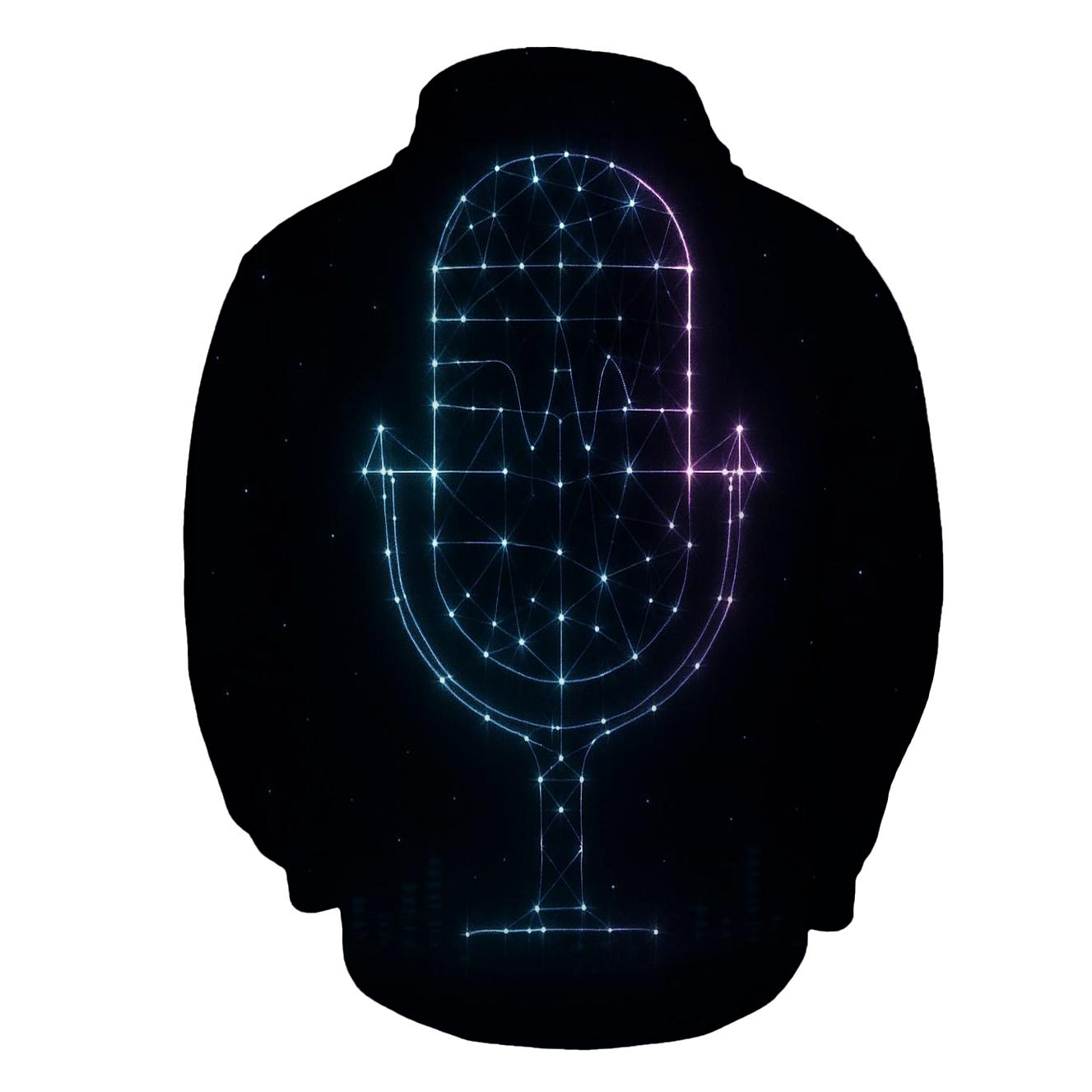 Neon Mic Constellation printed hoodies