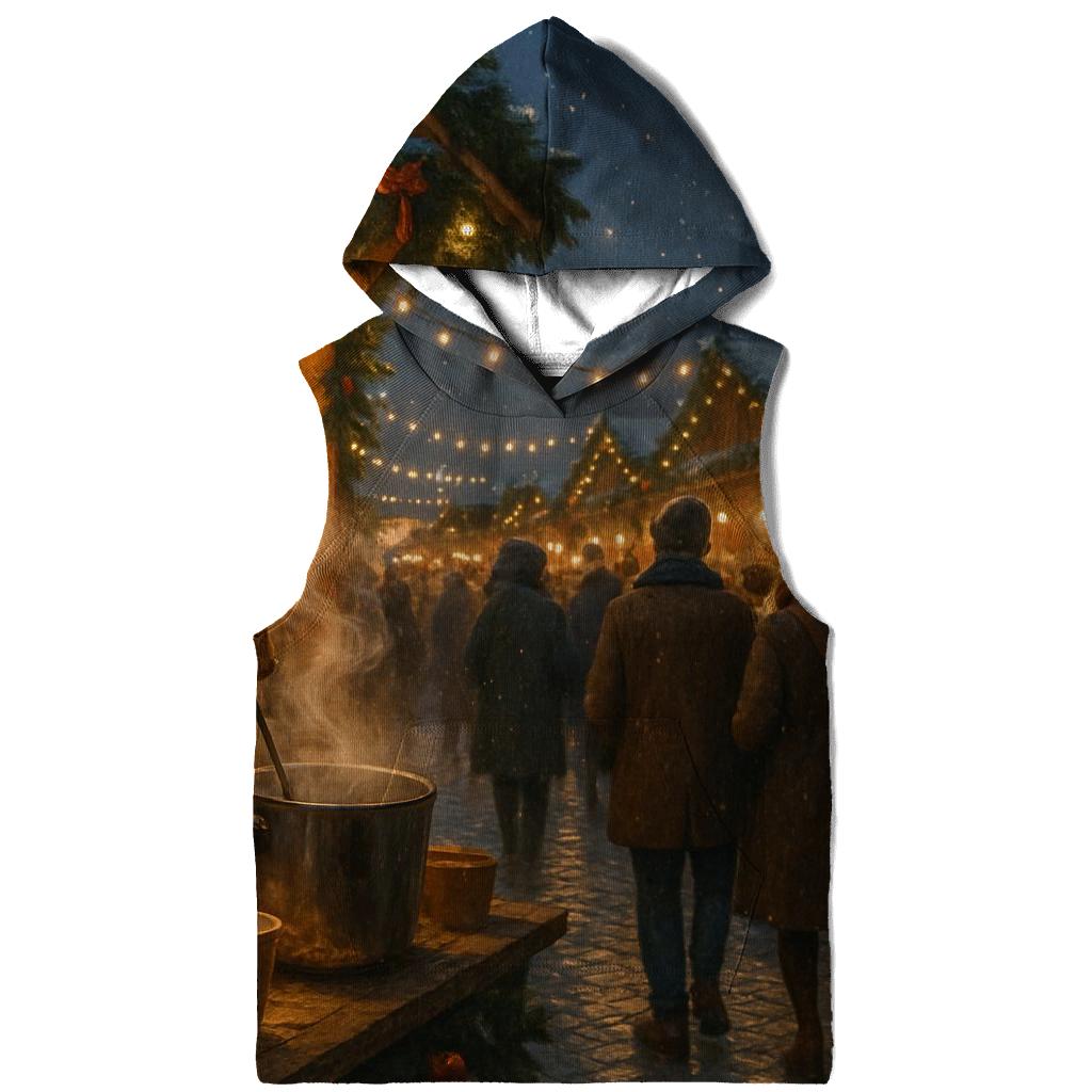 Christmas Market Under Lantern Glow graphic hoodies