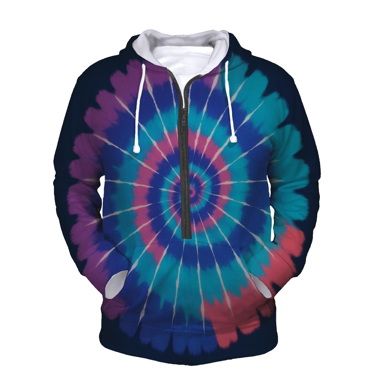 Nebula Spiral Overdye Whirlpool graphic hoodies