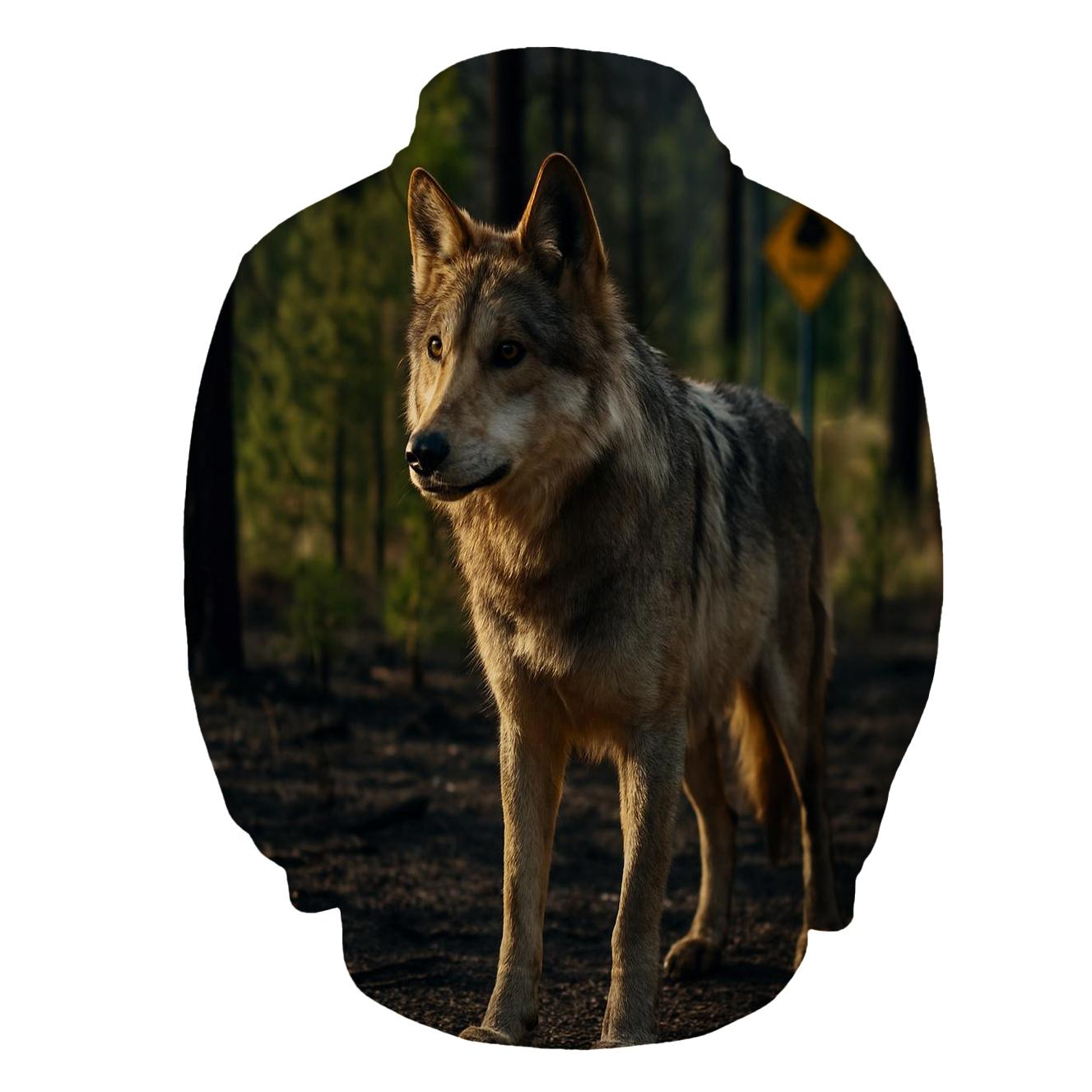 Mexican Gray Wolf In A Post Fire Ponderosa Edge designer hoodies