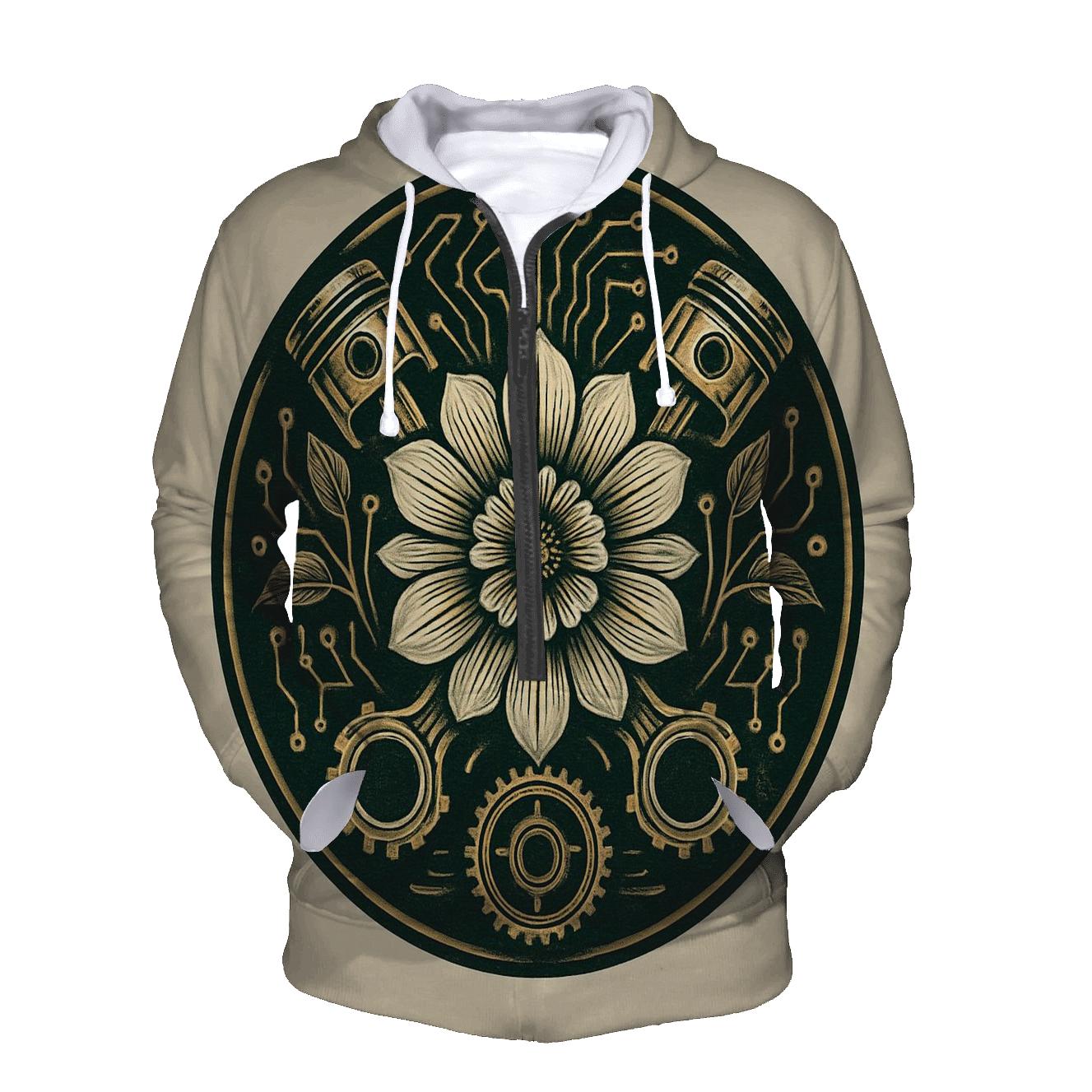 Biomechanical Bloom Emblem custom hoodies