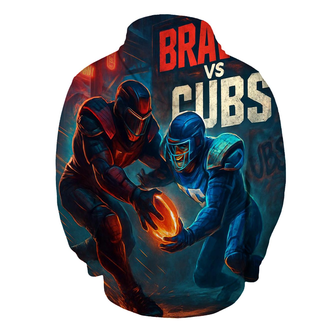 Neon Rail Yard Scrimmage Braves Versus Cubs printed hoodies