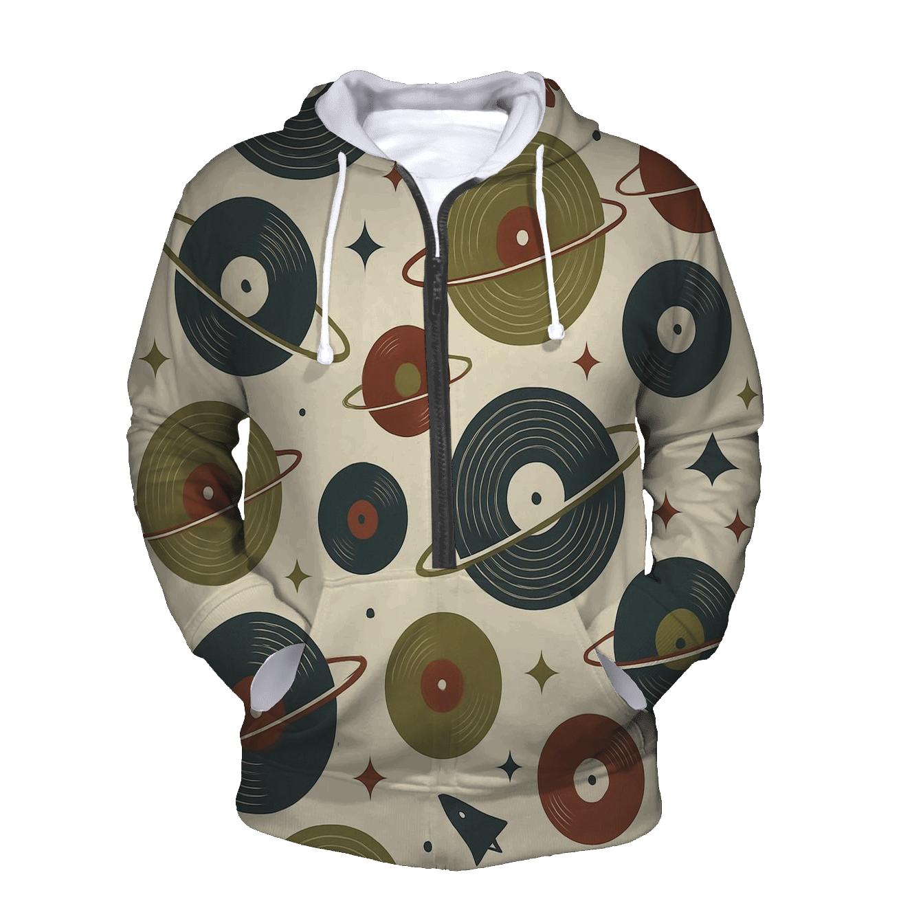 Vinyl Record Orbit Pattern hoodie styles
