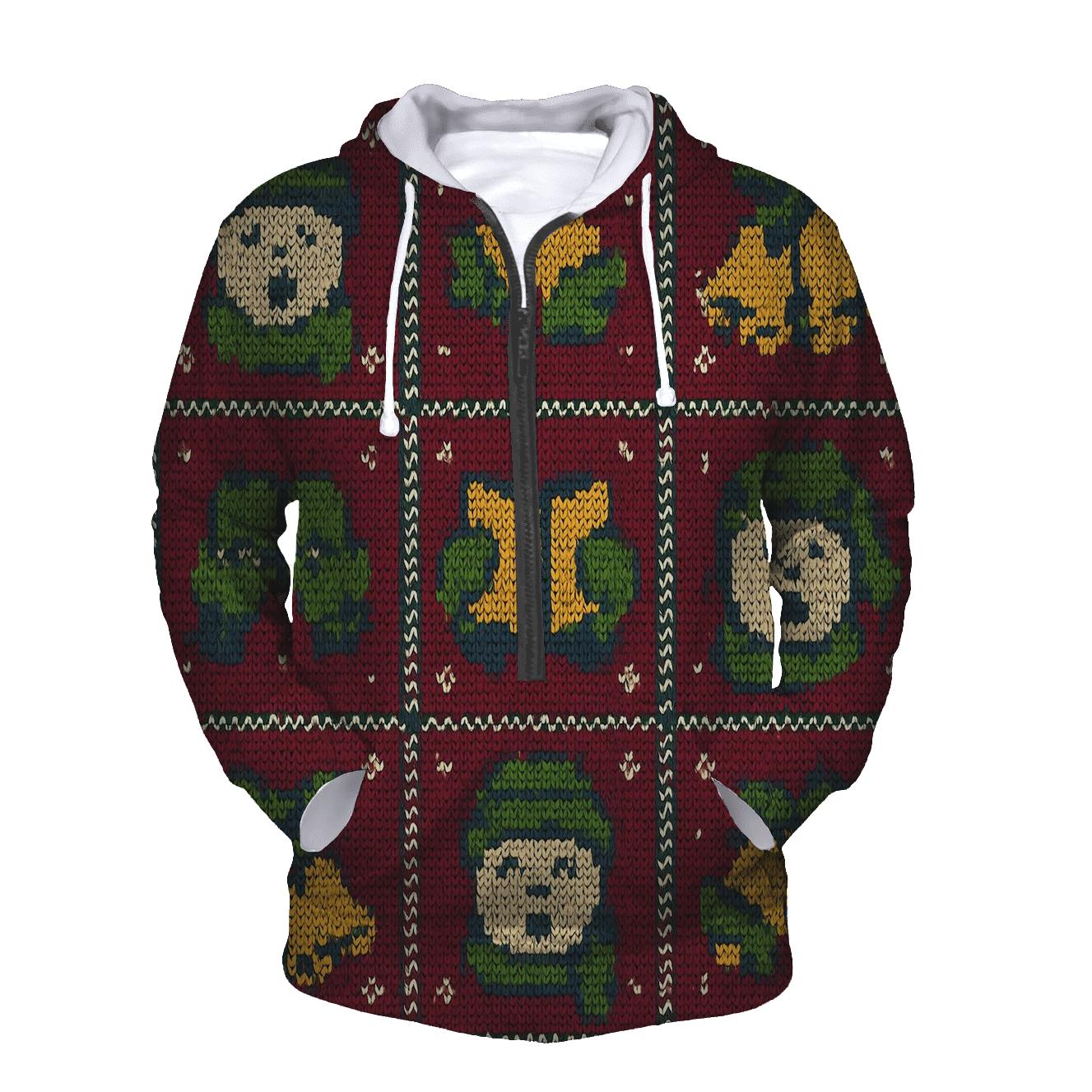 Carolers Mitten Harmony Panel Design custom hoodies