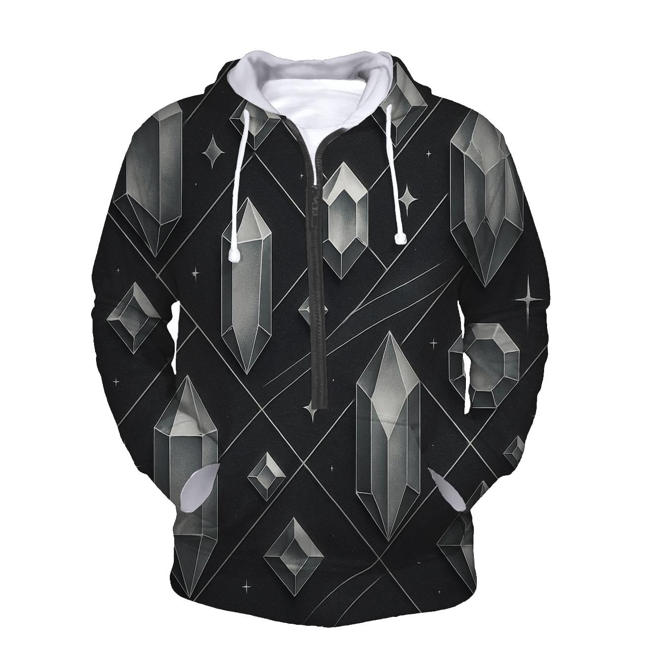 Charcoal Facet Constellation Grid custom hoodies