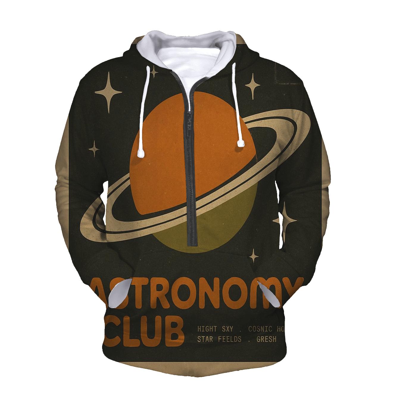 Retro Vinyl Astronomy Club Record Sleeve heavyweight hoodies