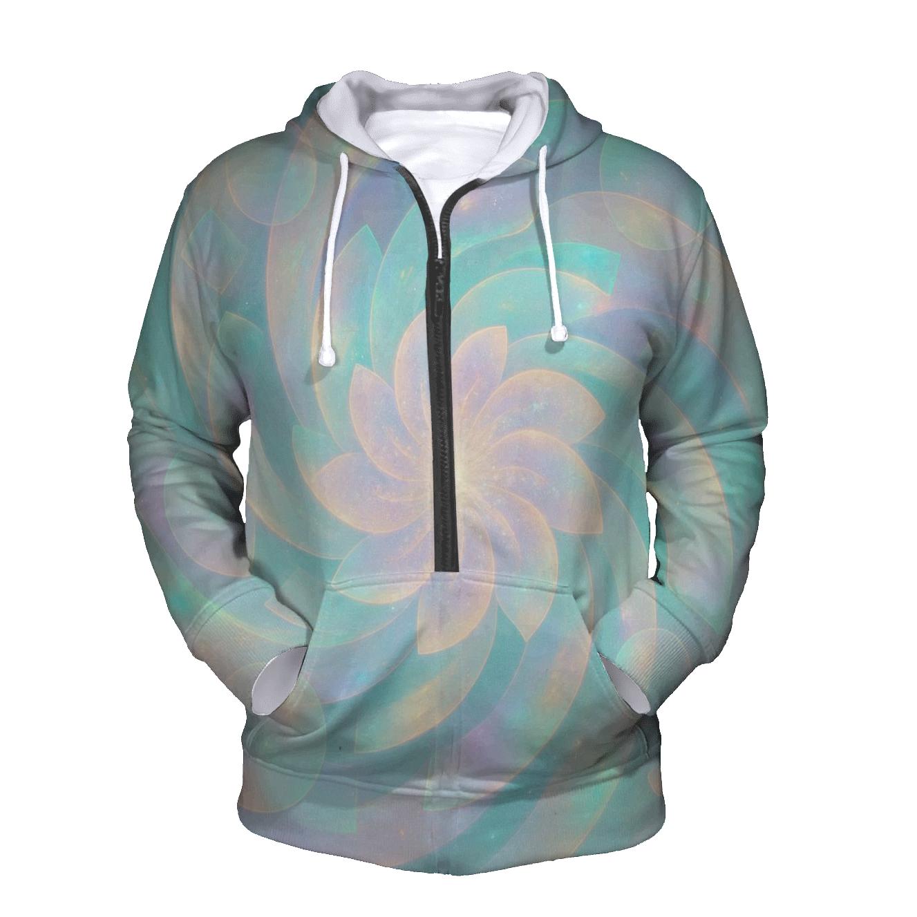 Pastel Opal Bloom Vortex graphic hoodies