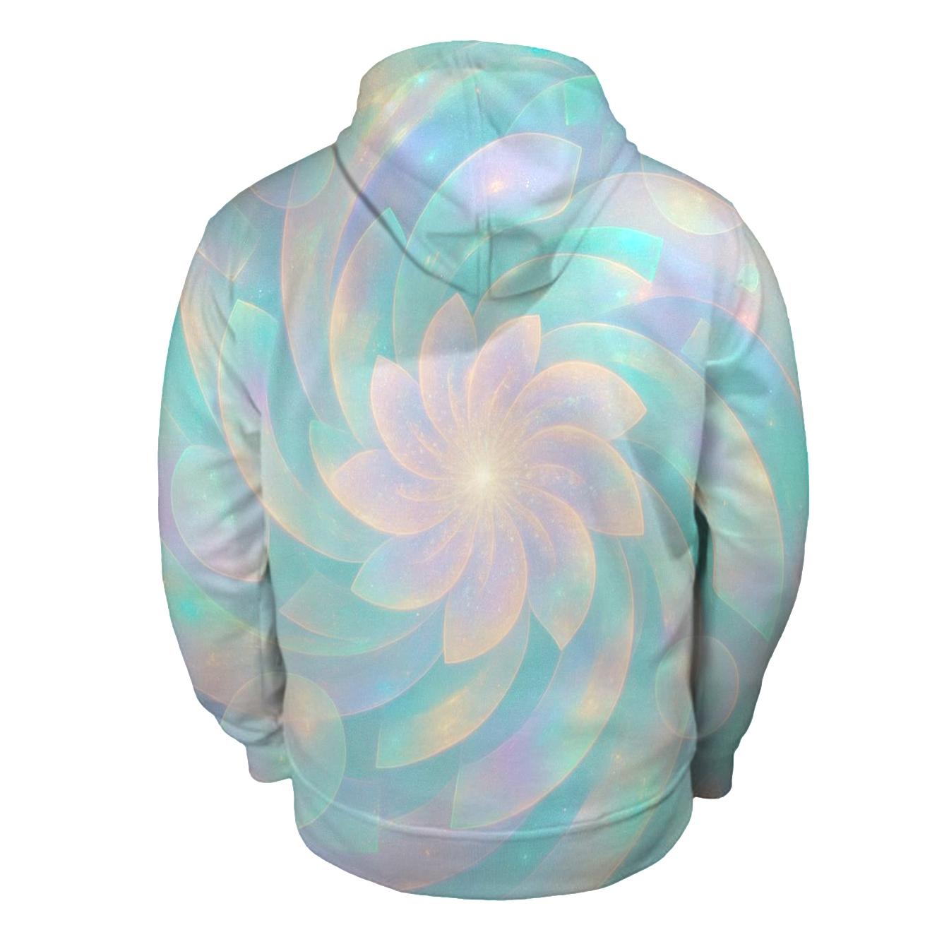 Pastel Opal Bloom Vortex graphic hoodies