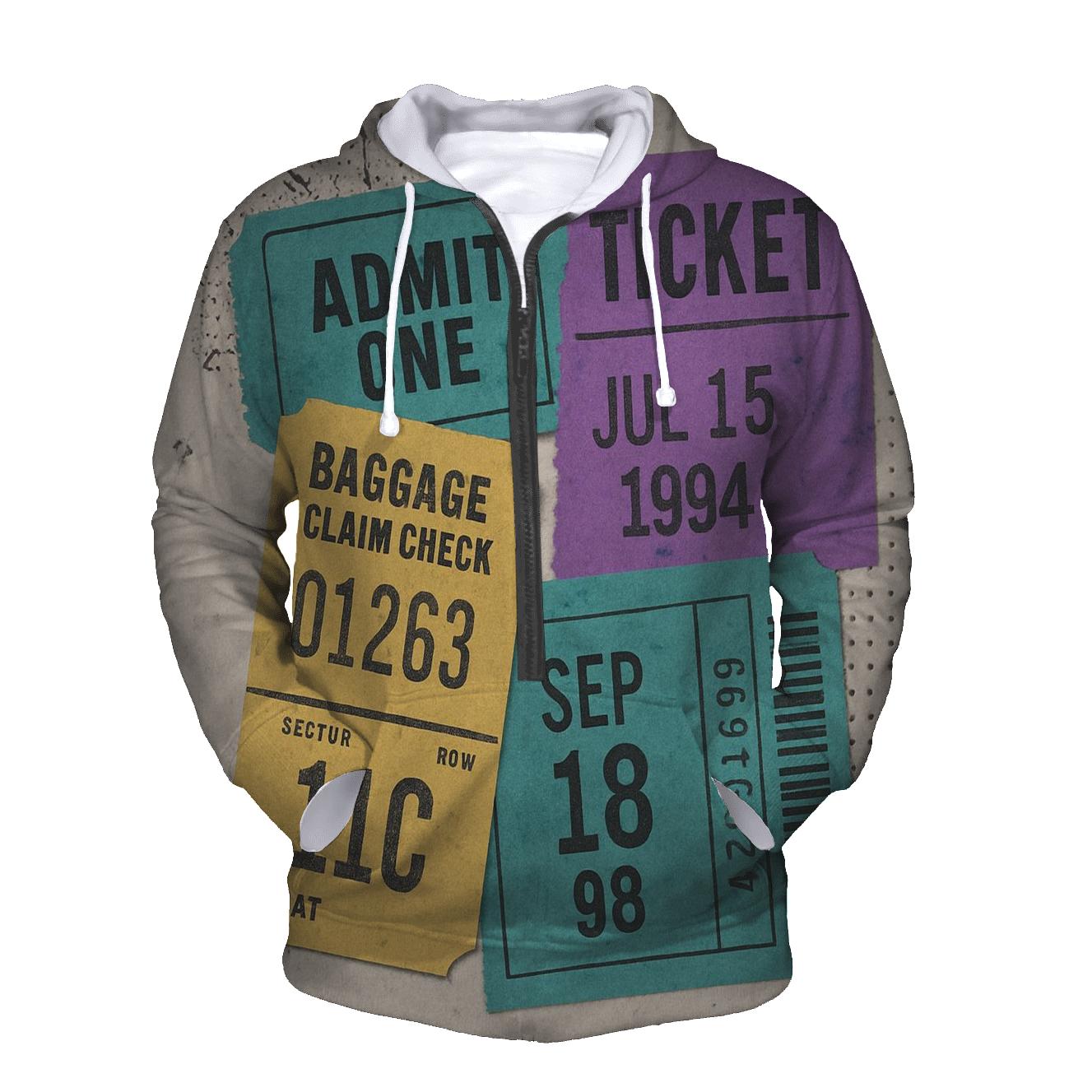 Distressed 90s Space Camp Admission Ticket Collage hoodies fashion