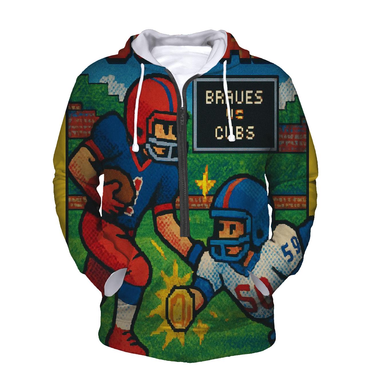 Retro Arcade Poster Braves Vs Cubs Battle Down hoodie trends