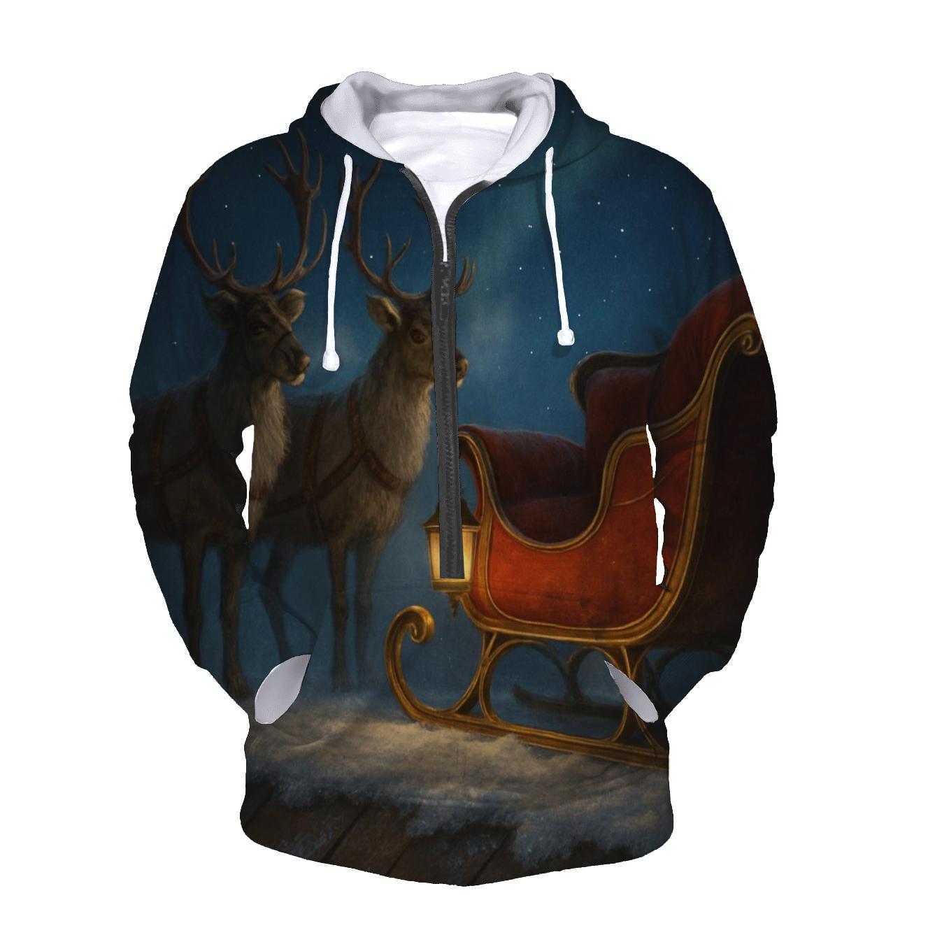 Midnight Sleigh On The Snowy Rooftops hoodie designs
