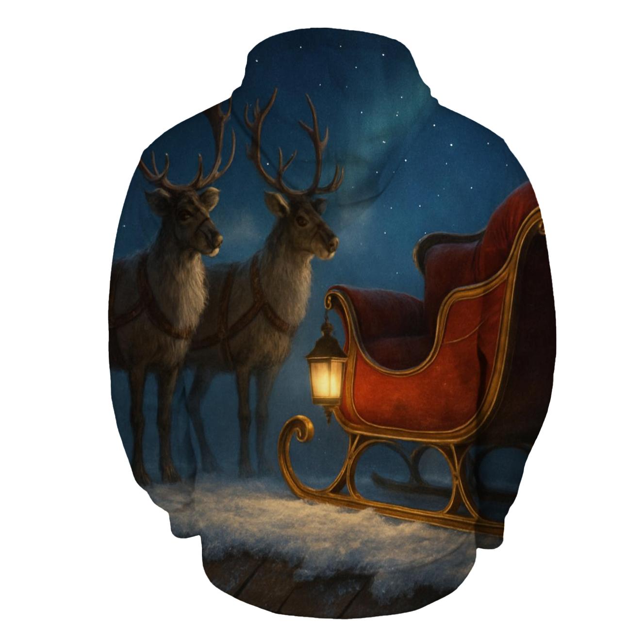 Midnight Sleigh On The Snowy Rooftops hoodie designs