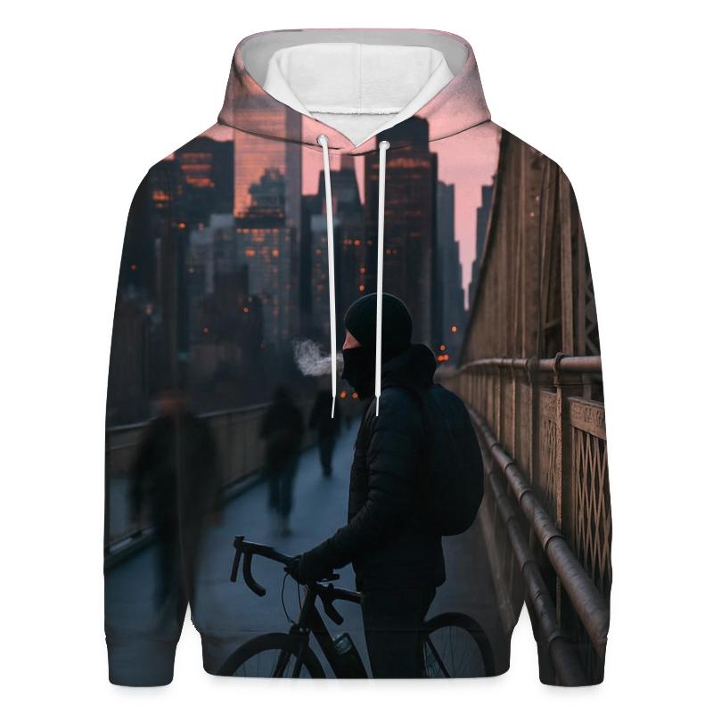 Queensboro Bridge Commuter Dawn Over Midtown hoodie designs