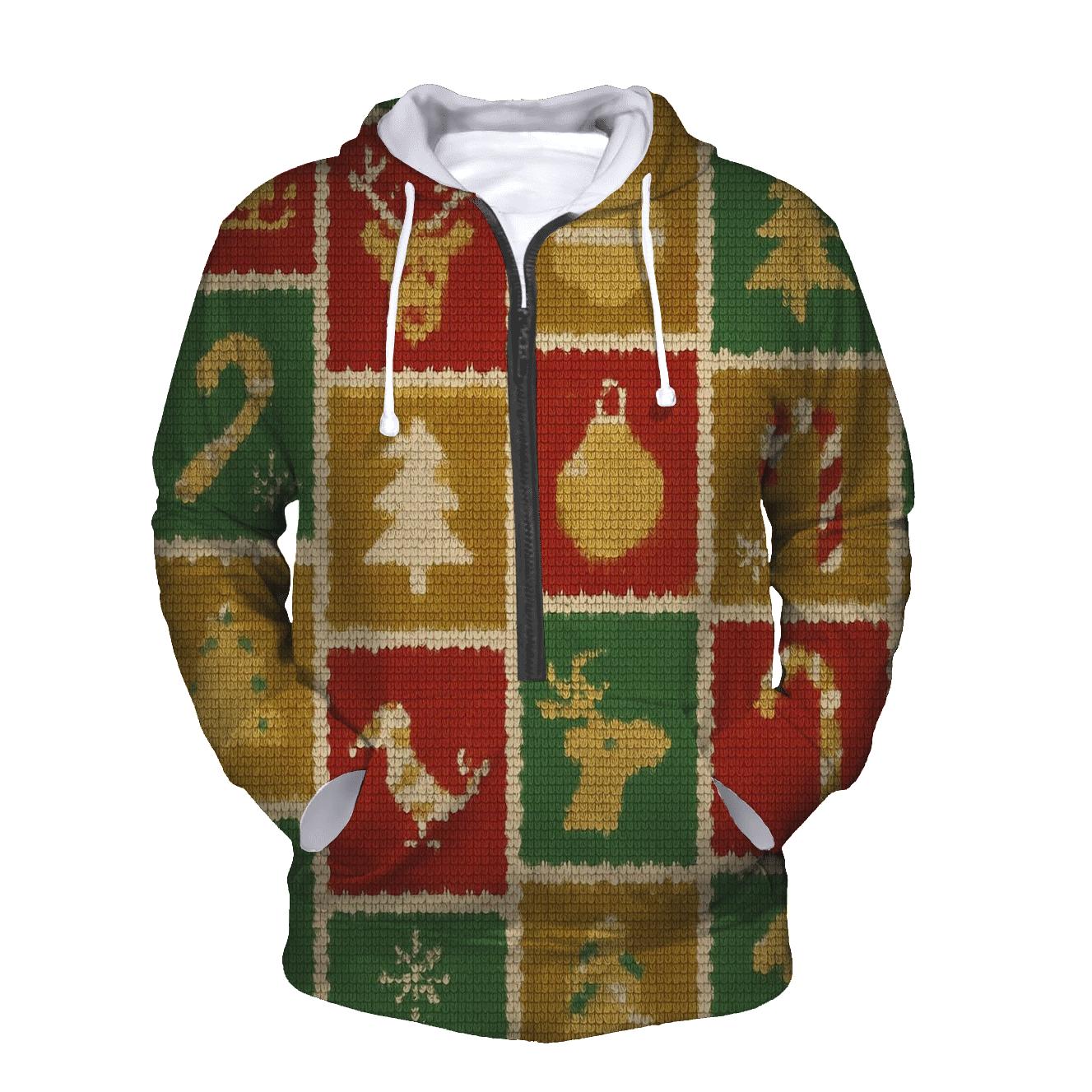 North Pole Postage Stamp Patchwork Design pullover hoodies