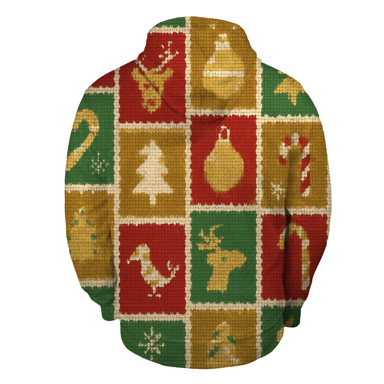 North Pole Postage Stamp Patchwork Design pullover hoodies