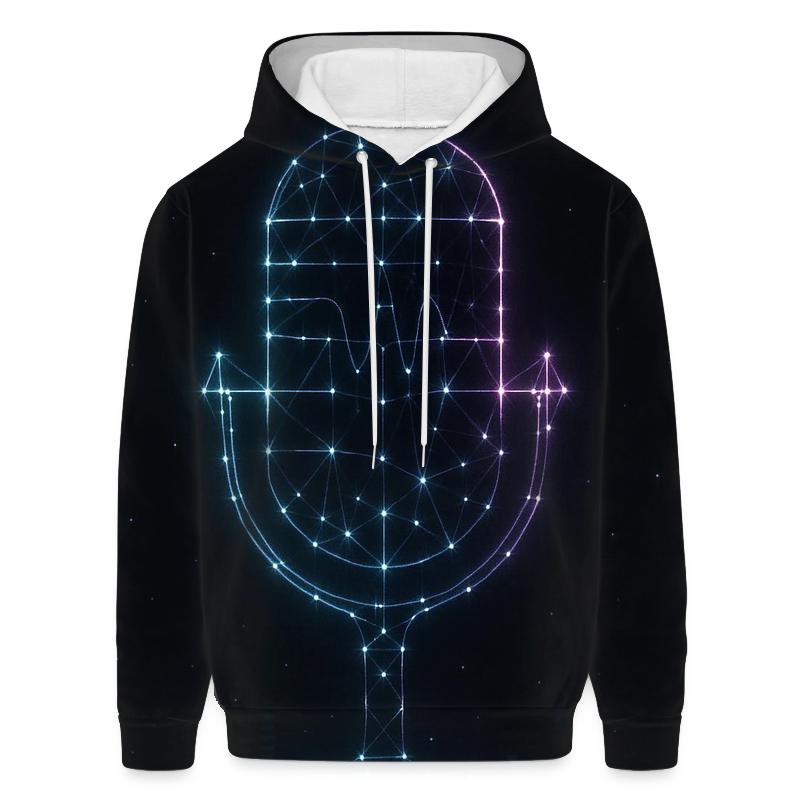 Neon Mic Constellation embroidered hoodies