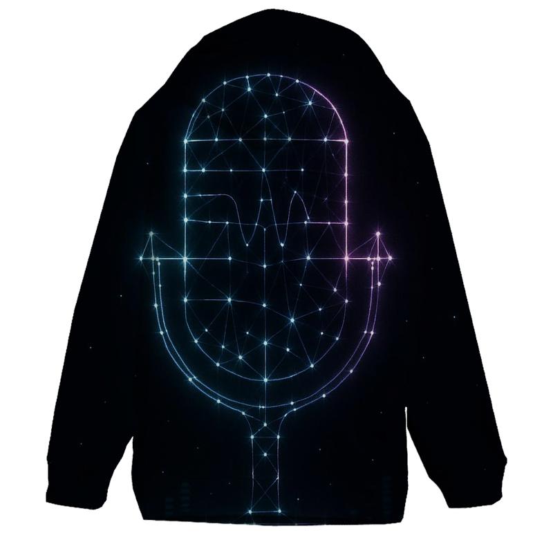 Neon Mic Constellation embroidered hoodies