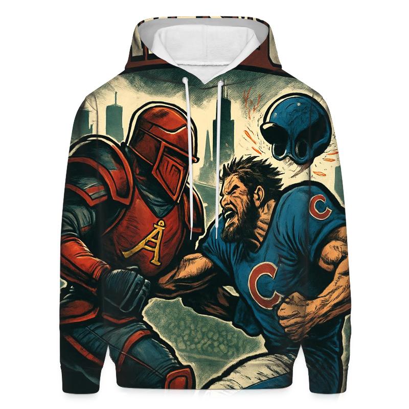 Skyline Clash At Gridiron Wrigley printed hoodies