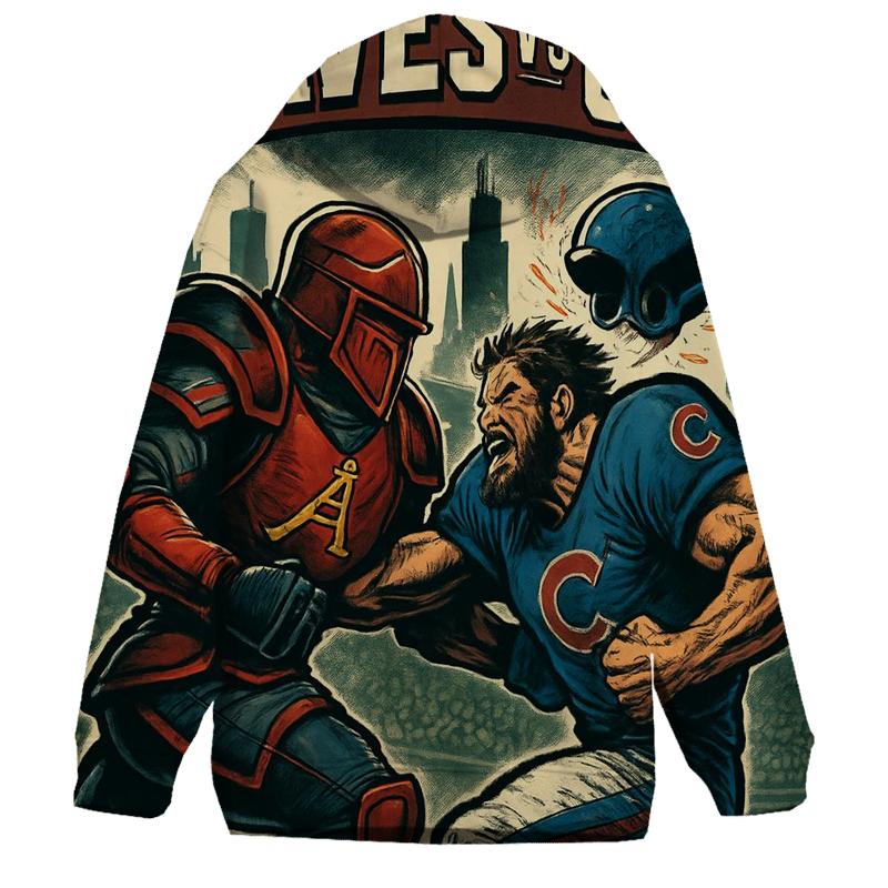 Skyline Clash At Gridiron Wrigley printed hoodies