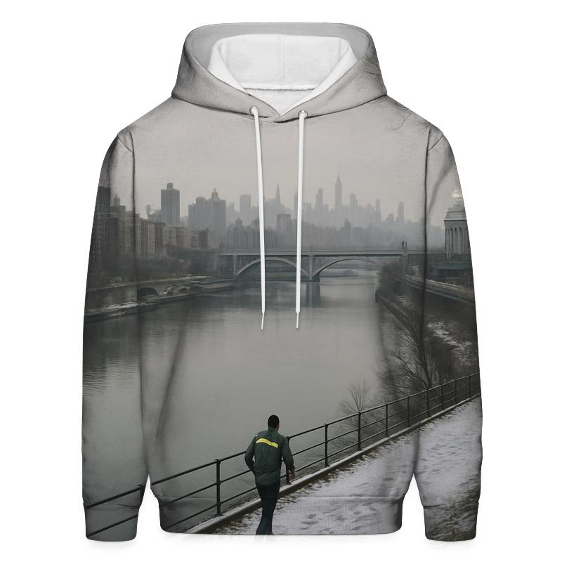 Harlem River Winter Haze With Yankee Stadium Edge lightweight hoodies