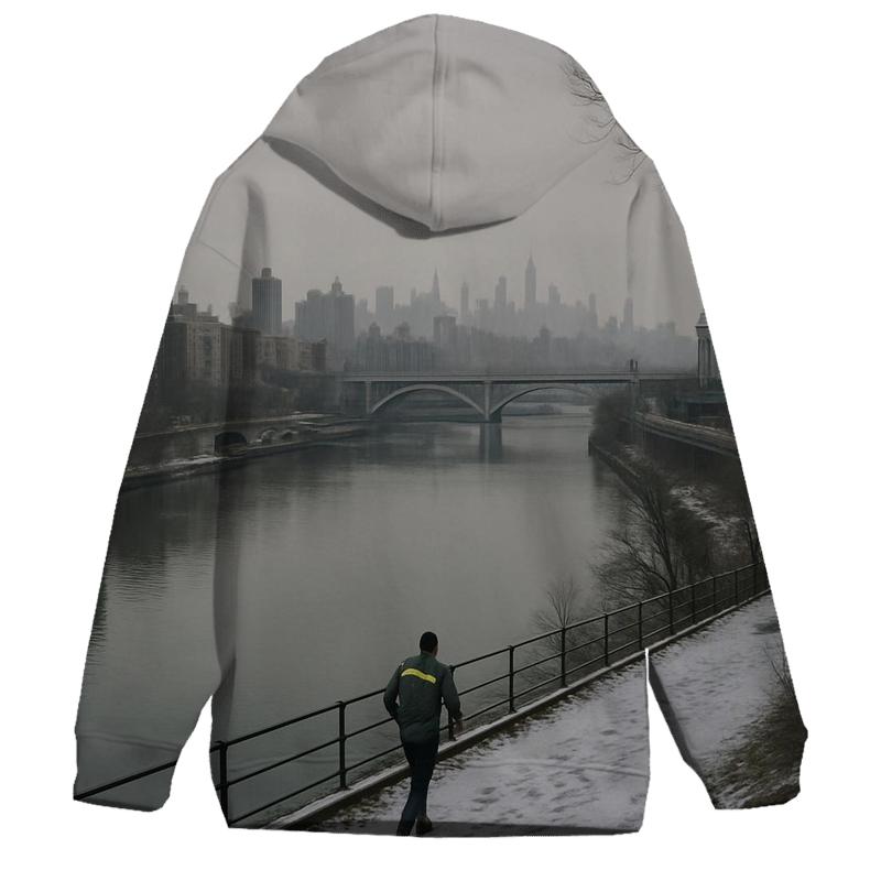Harlem River Winter Haze With Yankee Stadium Edge lightweight hoodies