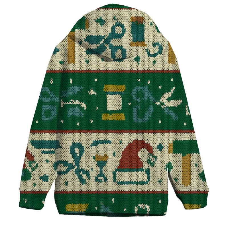 Elf Workshop Toolbelt Stripe Design embroidered hoodies
