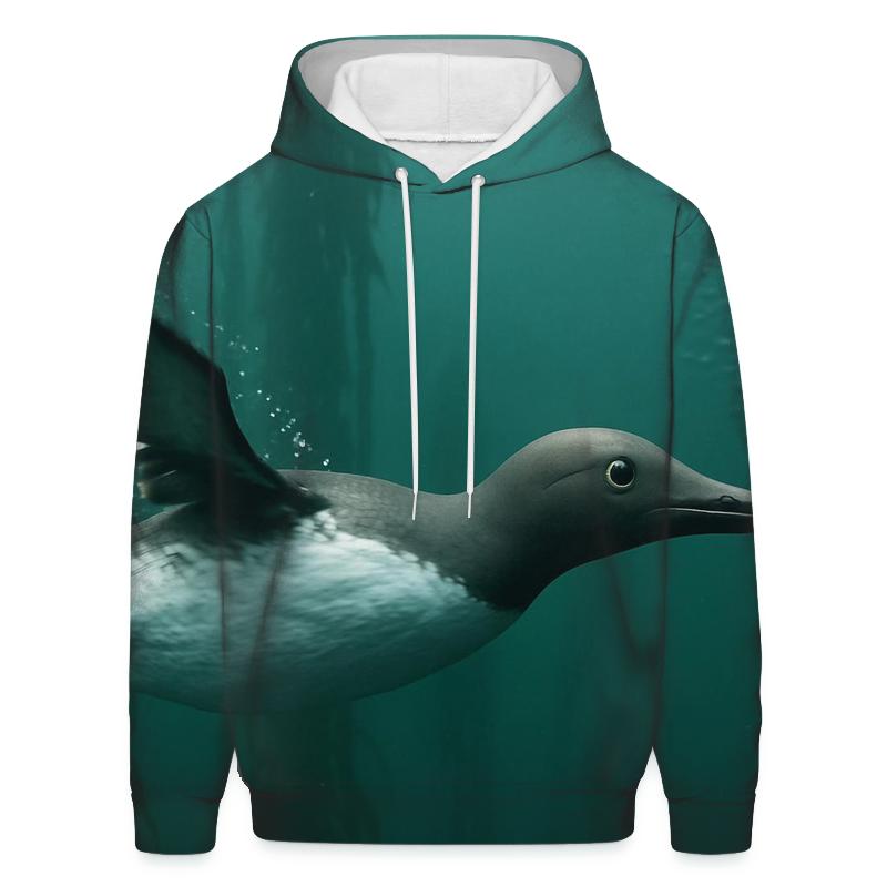 Kelp Forest Pursuit Common Murre embroidered hoodies