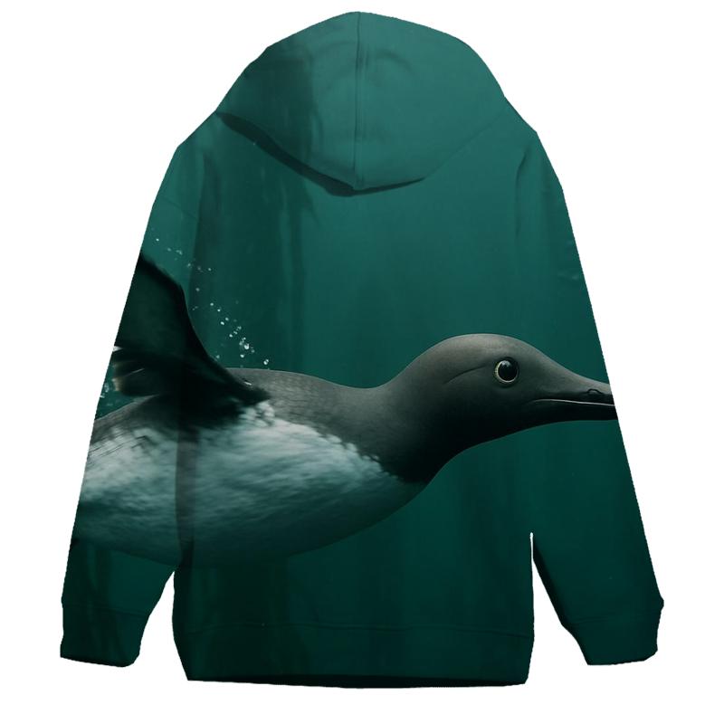 Kelp Forest Pursuit Common Murre embroidered hoodies