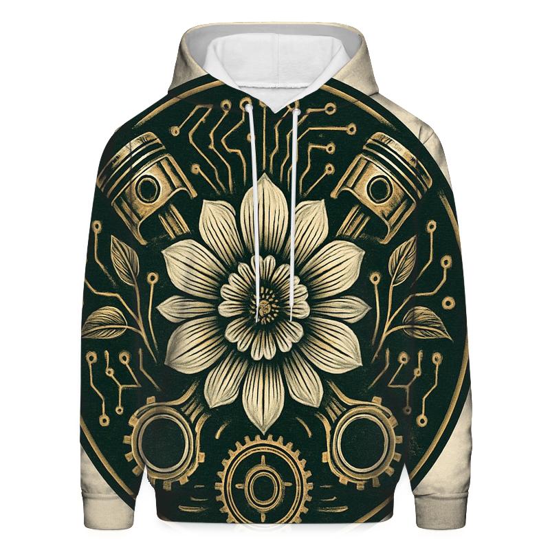 Biomechanical Bloom Emblem hoodies fashion