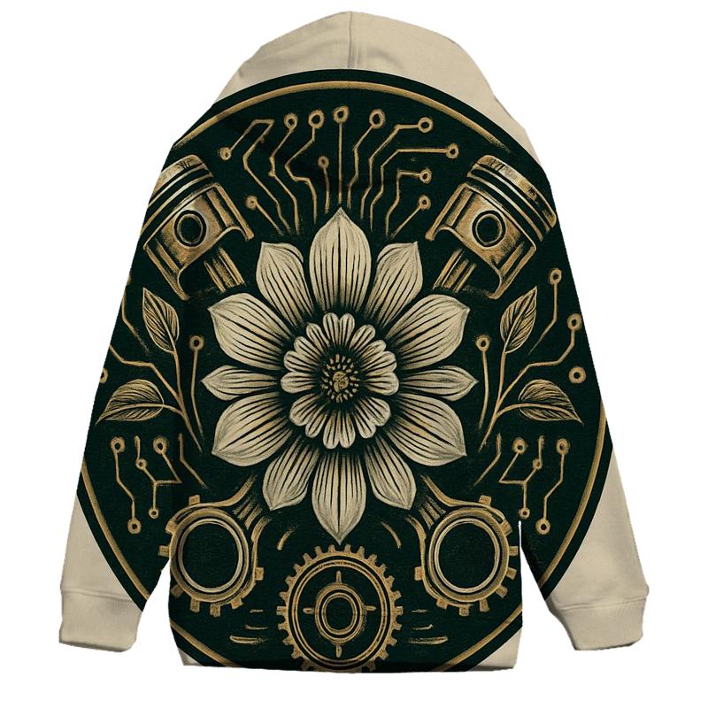 Biomechanical Bloom Emblem hoodies fashion