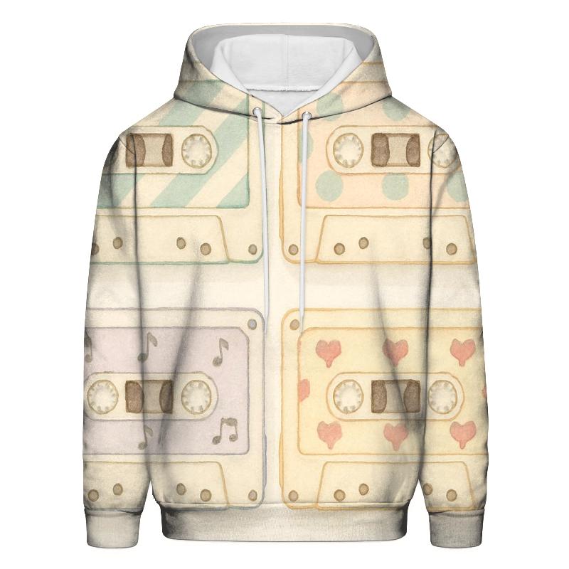 Cassette Patchwork Window printed hoodies