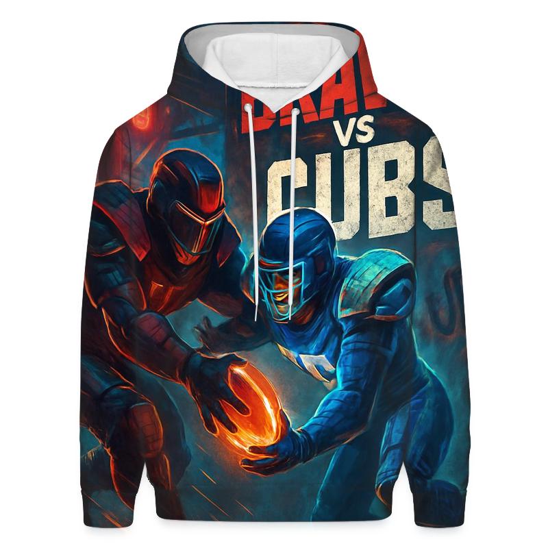 Neon Rail Yard Scrimmage Braves Versus Cubs zip-up hoodies