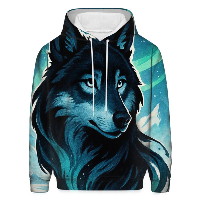 The Auroral Ink Wolf pullover hoodies