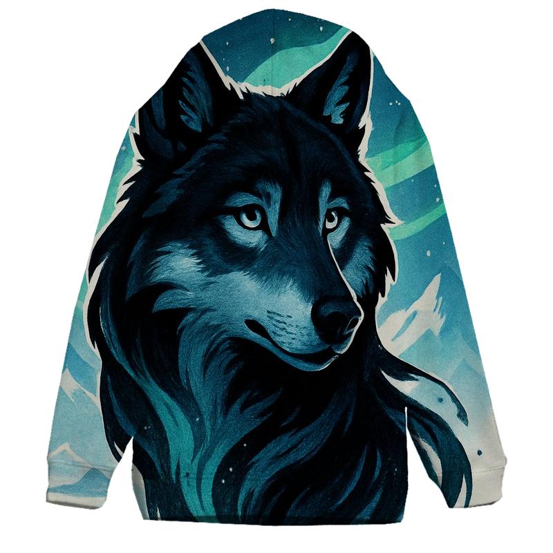 The Auroral Ink Wolf pullover hoodies