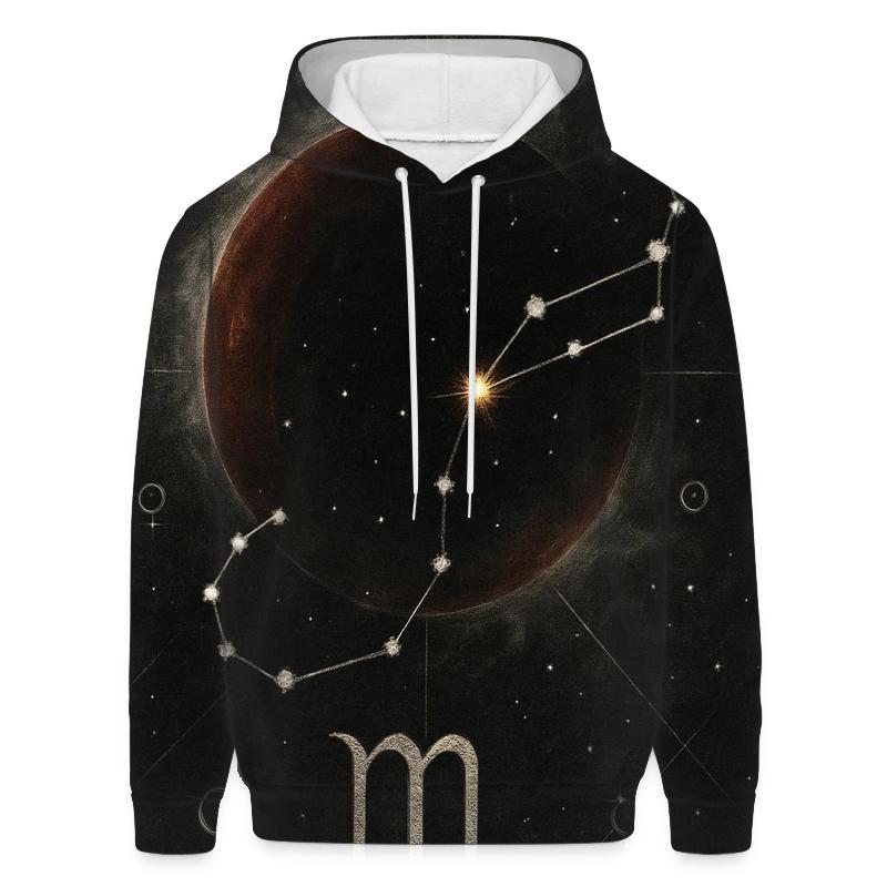 Scorpio Eclipse Sigil Nightchart printed hoodies
