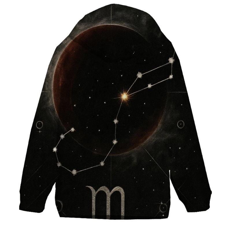 Scorpio Eclipse Sigil Nightchart printed hoodies